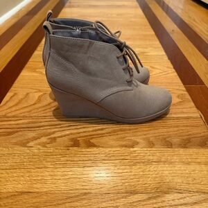 DV by Dolce Vita Taupe Wedge Ankle Boots